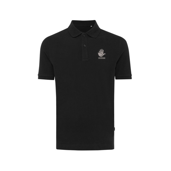 Polo en coton piqué et recyclé Iqoniq Yosemite - Noir / M