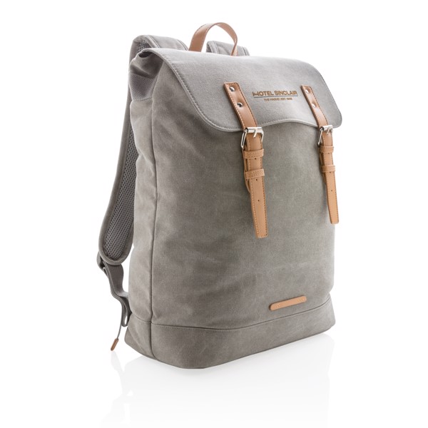 Xd Collection canvas backpack 15.6in,PVC free - Grey