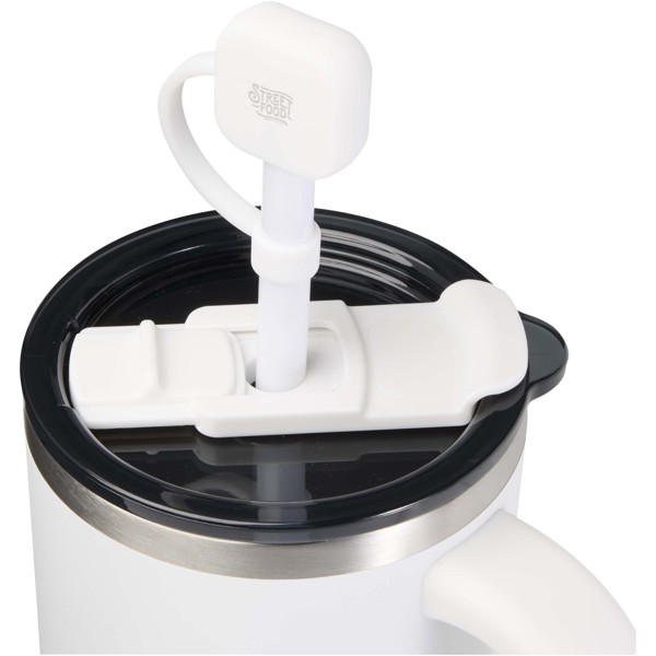 Sip silicone straw cover - White