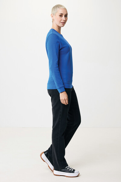 Sweater à col rond en coton recyclé Iqoniq Zion - Bleu Royal / XXL