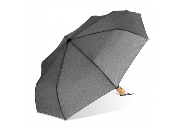 Foldable umbrella 21” R-PET auto open - Grey