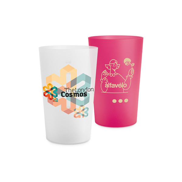 GOBELET PLASTIQUE REUTILISABLE 39 cl RAS BORD - Blanc opaque