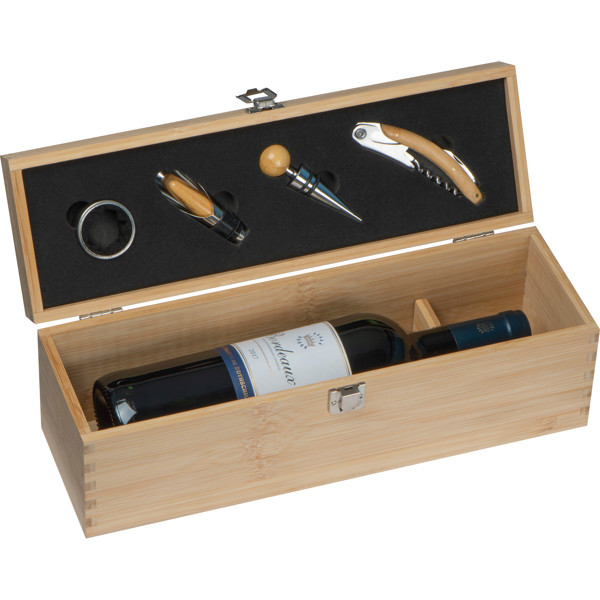 Bamboo wine box CHRISTA - Beige