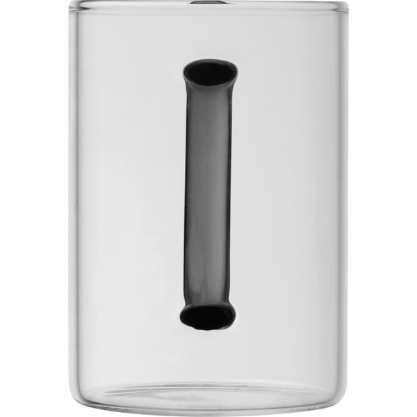 Glass mug with coloured handle EDDA - Black