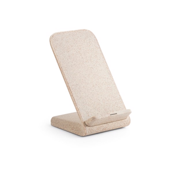 Suporte para smartphone com carregador wireless super rápido 15W em ABS reciclado e bambu - ENGLERT