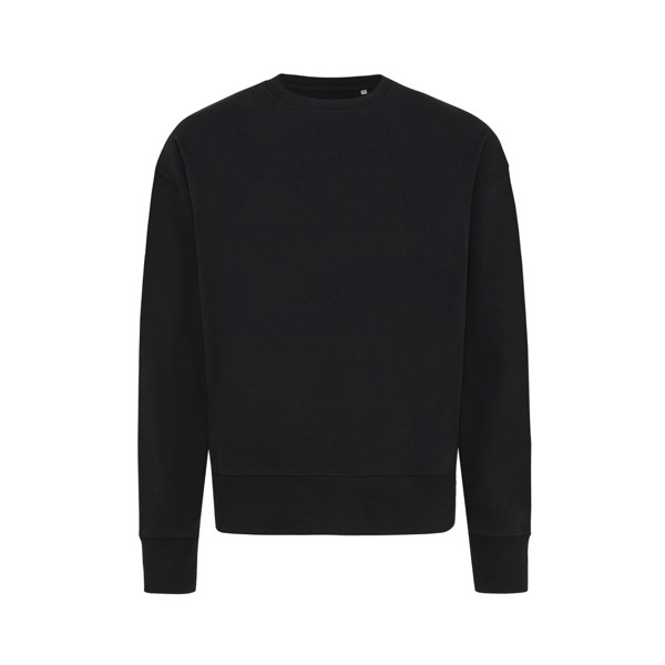Sweater à col rond en coton recyclé Iqoniq Kruger - Noir / XL