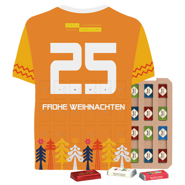 Shape Advent calendar jersey Eco, mini chocolate bars