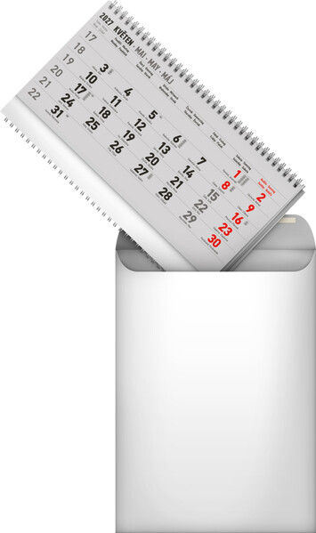 Notique Nástěnný Kalendář 4Měsíční Standard Skládací 2027, 29,5 x 84,5 cm