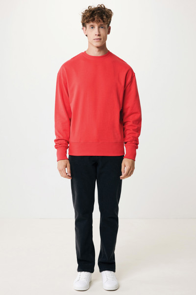 Sweater à col rond en coton recyclé Iqoniq Kruger - Luscious Red / XXXL