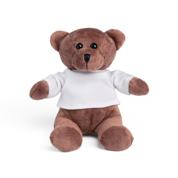 BEAR. Plush Teddy bear in a t-shirt - White