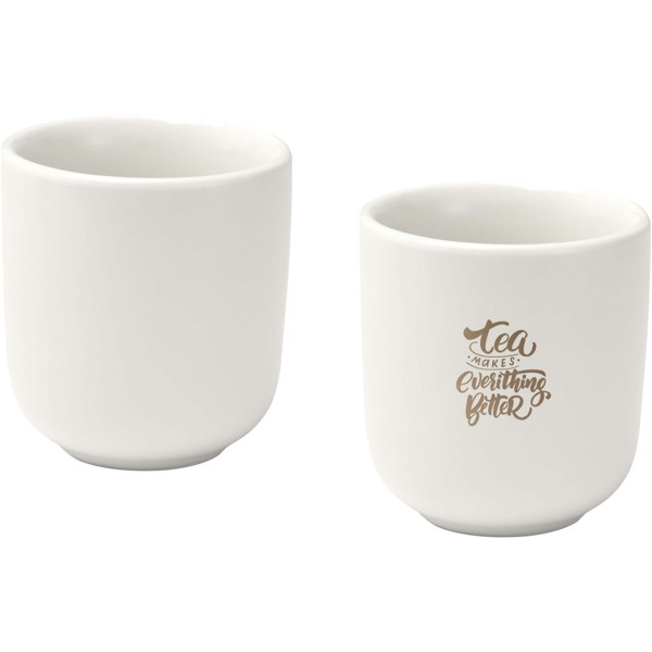 Male 90 ml Keramik Espressotassen – 2er Set - weiss