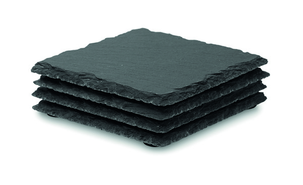 Set podstavkov Slate4, skrilavec, 100x100 mm