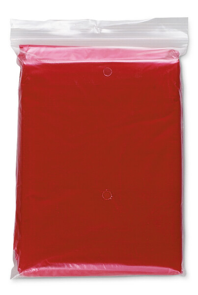 Poncho pieghevole in polybag Sprinkle - Rosso
