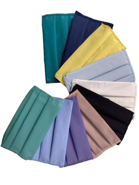 Mascherina pieghettata popeline colori assortiti