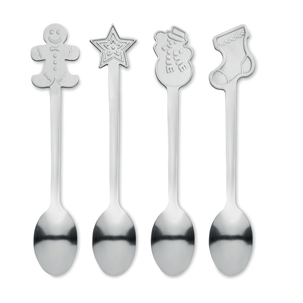 Set of 4 Christmas tea spoon Chip Set
