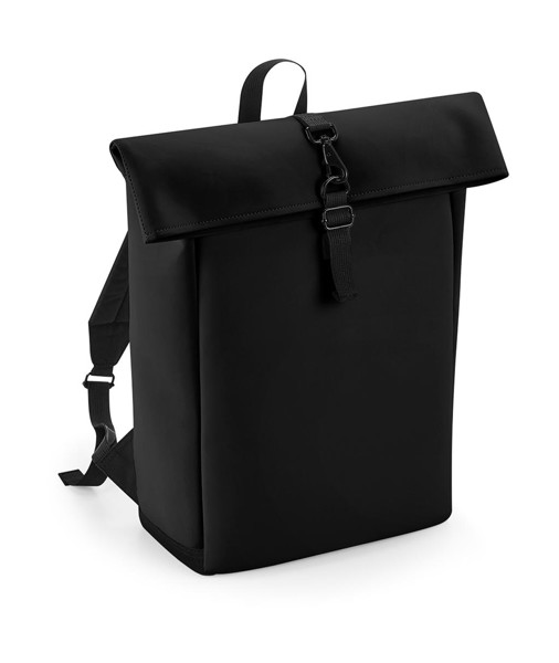 Matte Pu Rolltop Backpack - Black / ONE SIZE