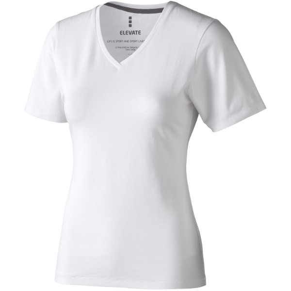 Kawartha short sleeve women's GOTS organic V-neck t-shirt - White / XXL