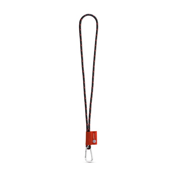 SADA šňůrky NAUTIC Dlouhá (Ø 5 mm) s karabinou ve tvaru D 55 mm - Černá / Červená