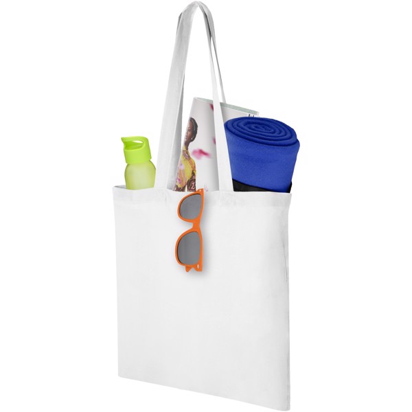 Carolina 100 g/m² cotton tote bag 7L - White