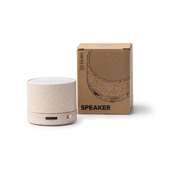 Altavoz inalámbrico personalizado de fibra de trigo 3W con radio FM y Bluetooth