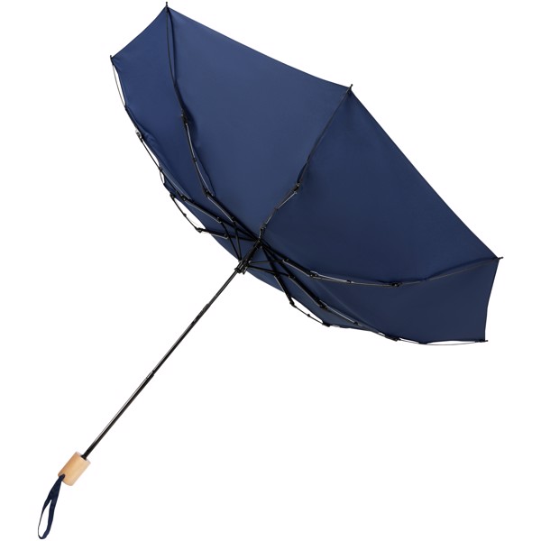 Parapluie 21" pliable windproof en PET recyclé Birgit - Marine