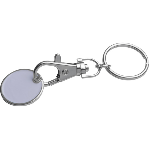 Keyring with shopping coin NELLIE - White
