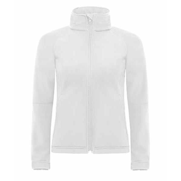Parka B&C Hooded Softshell Women 340G - 94% Poliéster Impermeável/ 6% Elastano
