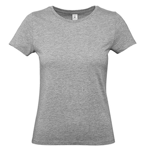 T-Shirt B&C #E190 Women - 100% Algodão (Investindo Em Better Cotton) - Cinza Mesclado Escuro / M