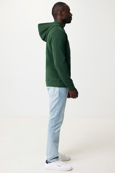 Mikina na zips s kapucňou Iqoniq Abisko z recykl. bavlny - Forest Green / L