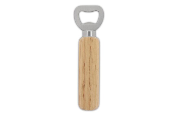 Bottle opener with wooden handle