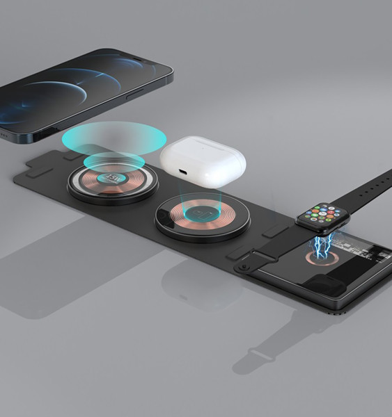 Naked folding charger 3in1