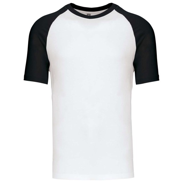 Baseball - Short-Sleeved Two-Tone T-Shirt - White / Black / M