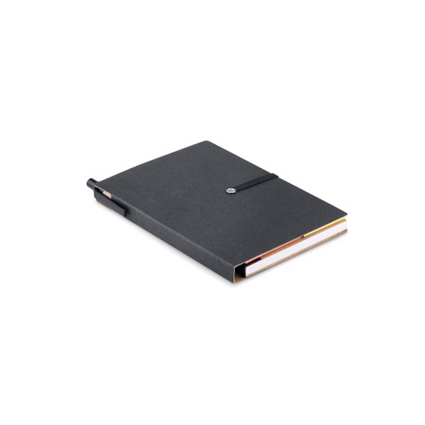 Carnet recyclé ligné et stylo Reconote - Noir