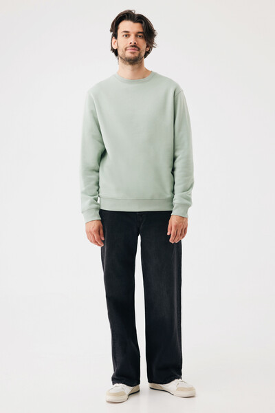IQONIQ Toria Unisex mikina s okrúhl. výstrihom z rec. bavlny - Iceberg Green / XL