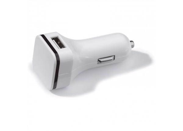 USB car charger 2.1A - White / Black