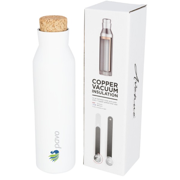 Bouteille Norse avec isolation par le vide et couche de cuivre 590ml - Blanc