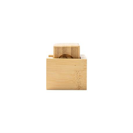 Personalised perpetual desk calendar in bamboo with four engraved blocks