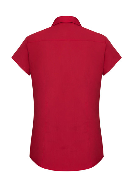 Ladies' Fitted Poplin Shirt - Classic Red / L