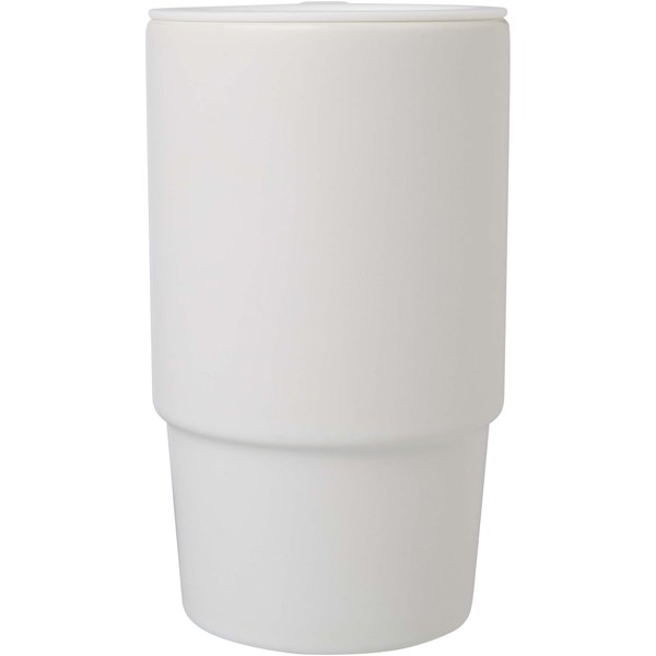 Carter 450 ml Keramiktasse mit Kunststoffdeckel - weiss