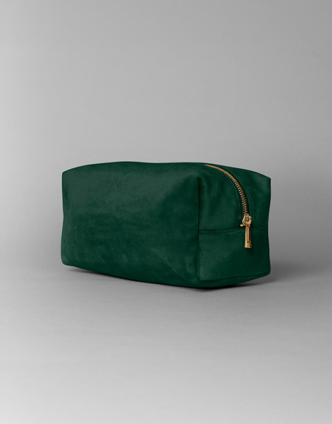 Velvet Toiletry / Accessory Case - Dark Emerald / L