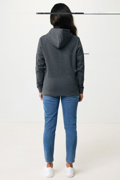 Sweat à capuche en coton recyclé et non teinté Iqoniq Torres - Heather Anthracite / L