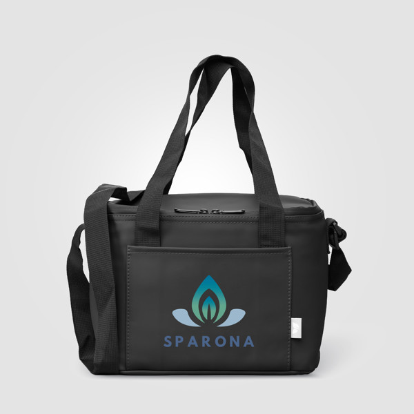 Malmö Recycled 12 Can Cooler Bag - 11L - Black / Heat transfer