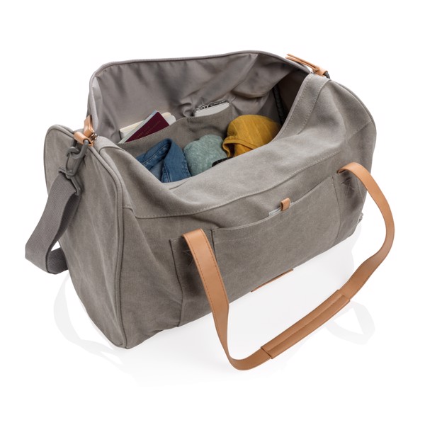 Canvas travel/weekend bag PVC free - Grey