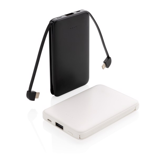 Xd Collection powerbank 3v1 kabli, 5000 mAh - Bela