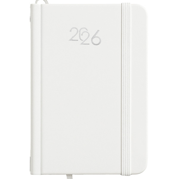Agenda Giornaliera 2026, Copertina Rigida In Cartoncino Laminato - Bianco