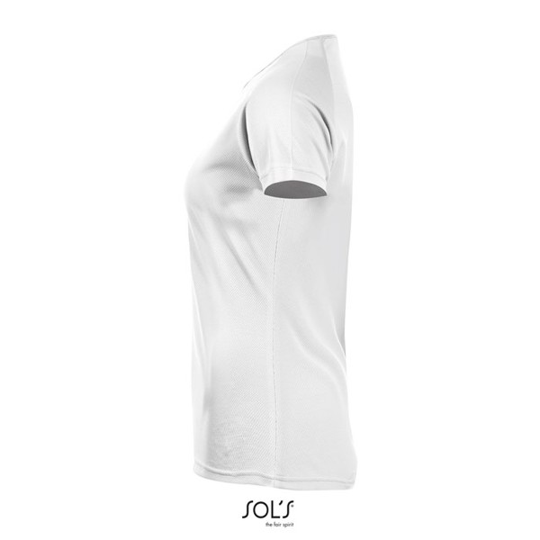 SPORTY WOMEN T-SHIRT POLYES - White / XS