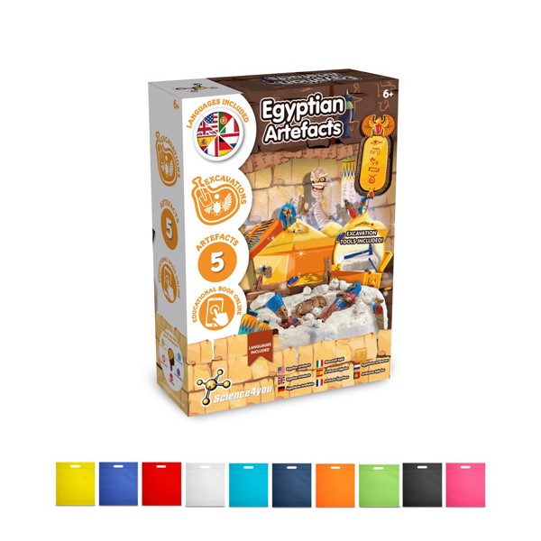 Ancient Egypt Excavation Kit IV. Jogo didático fornecido com saco de oferta em non-woven (80 g/m²) - Branco
