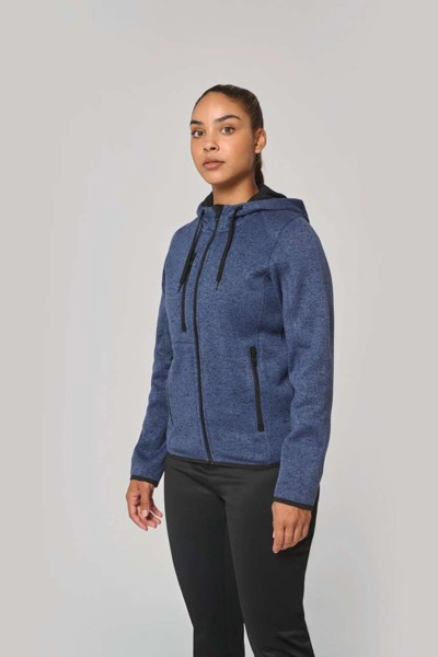 Ladies’ Heather Hooded Jacket - Dark Grey Melange / 2XL