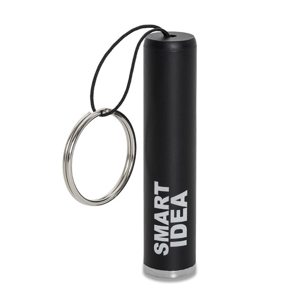 LumiRing Keychain flashlight with illuminated logo - Black