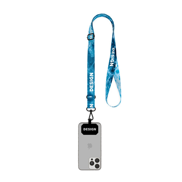 Sublimated adjustable crossbody phone holder - Full colour